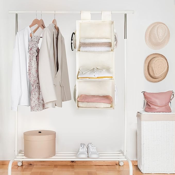 MAX Houser 3-Shelf Hanging Closet Organizer, Hanging Sweater Organizer - Image 2
