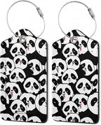 2Pcs Luggage Tag for Suitcase Panda Cartoon Cute Suitcase Tag by Gearsly