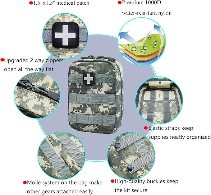 Carlebben EMT MOLLE Ifak Pouch Tactical MOLLE Medical First Aid Kit Utility - Image 6