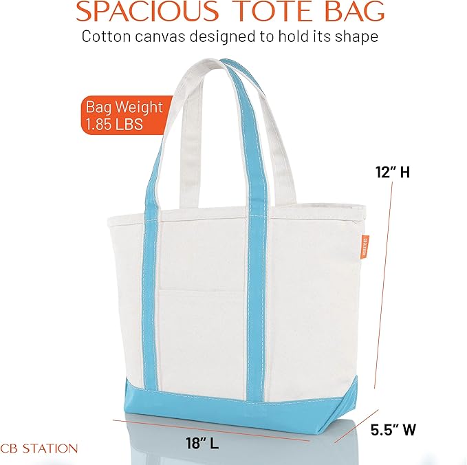 CB STATION Medium Classic Canvas Tote Bag - Image 4