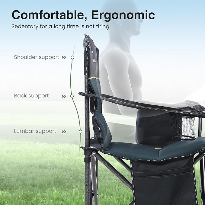 HIGH POINT SPORTS Oversized Camping Folding Chair, Heavy Duty Portable Outdoor - Image 7