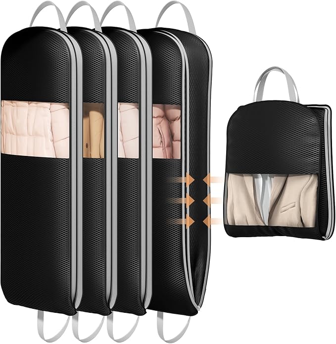 DIMJ 4 Pack 54" Garment Bags for Hanging Clothes by DiMJ