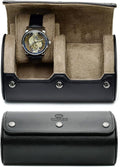 2 Watch Roll Travel Case – Leather Watch Holder Case by MirageLuxuryTravel