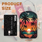 Sunset Mountain Lake Palm Tree Leather Luggage Tag - Image 2