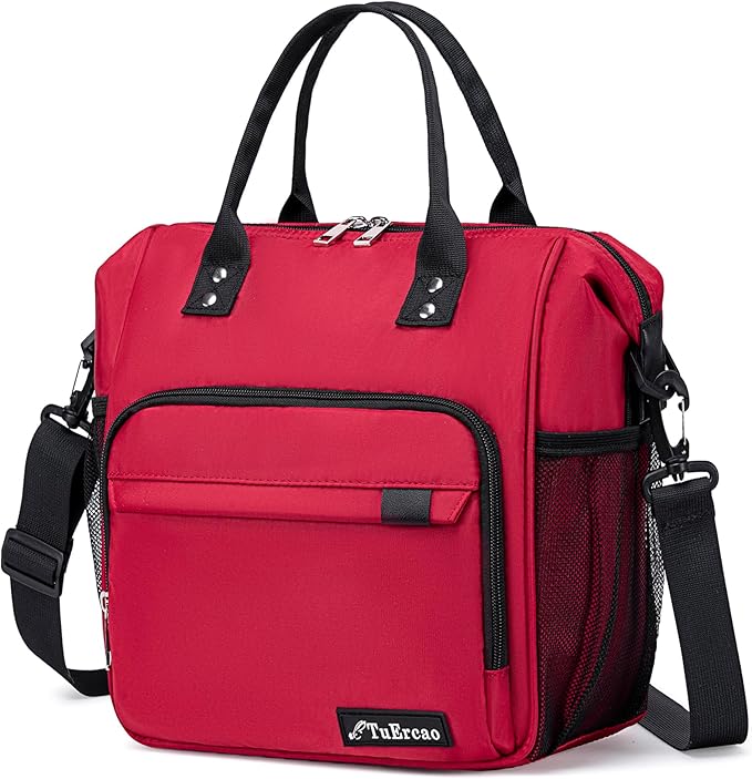 Red Lunch Box for Women for Work Insulated Lunch Bag for Female Adult, Fashion by TuErcao