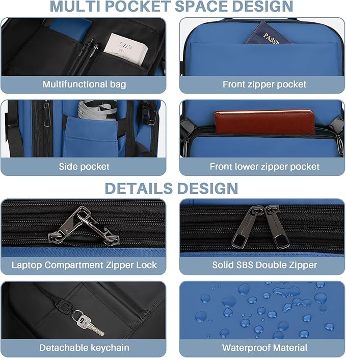 Travel Backpack Carry On Flight Approved, Lightweight Large Travel Backpack - Image 7