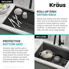 KRAUS Kore Workstation 27-inch Undermount 16 Gauge Black Stainless Kitchen Sink - Image 6