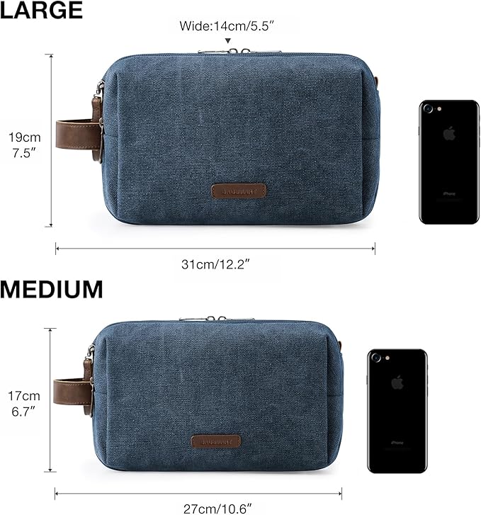 BAGSMART Toiletry Bag for Men, Canvas Travel Toiletry Organizer Dopp Kit - Image 6