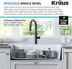 KRAUS Bellucci Workstation 33 in. Drop In Single Bowl Granite Kitchen Sink in - Image 9