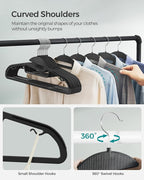 SONGMICS 50 Pack Coat Hangers, Heavy-Duty Plastic Suit Hangers, S-Shaped Opening - Image 5