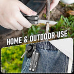 BIBURY Mini Keychain Multitool Scissors B12062B, 9 in 1 Multitool EDC Scissors - Image 6