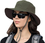Rosoz Sun Hat for Men Women Boonie Bucket Hat Wide Brim Breathable Cooling - Image 2