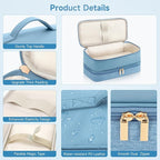 Travel Hair Dryer Case for Shark Flexstyle, Double-Layer Carrying Case for Shark Flex Style Blow Dryer, Portable Hair Tools Storage Organizer Bag for Shark Beauty Hairdryer Attchments (Misty Blue)