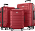 SHOWKOO Luggage Sets Expandable PC+ABS Durable Suitcase Double Wheels TSA Lock by SHOWKOO