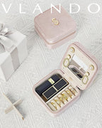Vlando Travel Jewelry Case for Women Girls, L Initial Travel Jewelry Case - Image 6