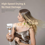 Blow Dryer Brush 7 in ONE，Autowrap Curling Wand, 110,000 RPM High-Speed Negative Ionic Hair Dryer with Diffuser Concentrator, Round Brush Blow Dryer Air Styler, Volumizing Hair Styling Tools