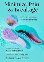 Lily England Detangler Hair Brush for Curly, Thick, Straight & Natural Hair - Gentle Detangling Brush for Women, Kids & Toddlers with Flexible Bristles - Smooth Hairbrush for Wet & Dry Hair, Ombre