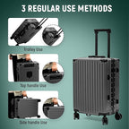 UrbanExporer 20 Inch Carry On Luggage Aluminum Frame Airline Approved, - Image 7