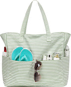 LEDAOU Large Beach Tote Bag Women Waterproof Sandproof Zipper Beach Tote Bag by LEDAOU
