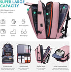 Travel Backpack for Women, 50L Carry On Backpack, Expandable Flight Approved - Image 3