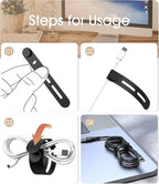 40Pcs Nearockle Reusable Cable Ties, Adjustable Silicone Cord Organizer Small - Image 3