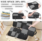 8 Set Compression Packing Cubes Travel, Lightweight Expandable Travel Cubes - Image 2