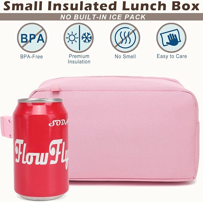 FlowFly Small Insulated Lunch box Portable Soft Bag Mini Cooler Thermal Meal - Image 2