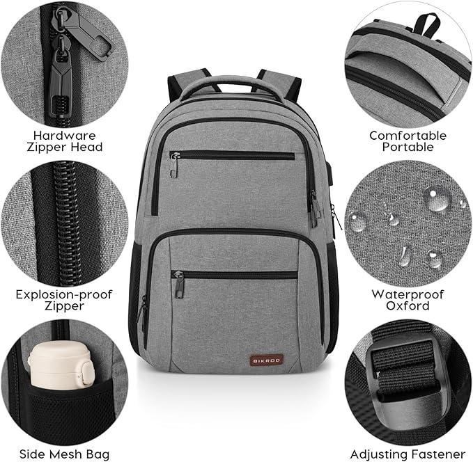 BIKROD Backpack for Men, TSA Travel Backpack, College Backpacks Water Resistant - Image 3