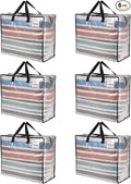 VENO 6 Pack Heavy Duty Moving Bags, Storage Bags, Packing Supplies, Top Zipper by Veno