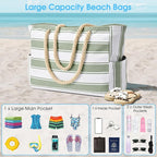 Becokan Beach Bags for Women Large Waterproof Beach Tote Bag Zipper Beach Bags - Image 5