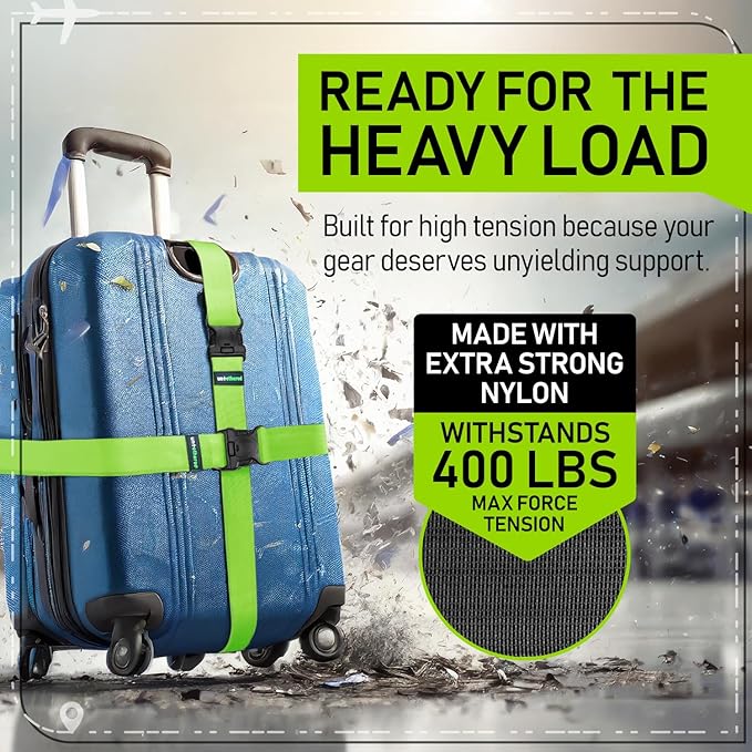 Untethered Ultimate Travel Set: 4 Premium Luggage Straps and 4 Silicone Tags - Image 5