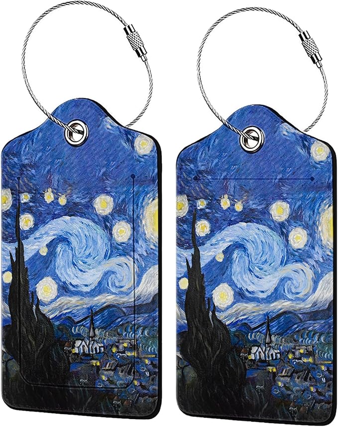 Abstract Starry Night 2 Pcs Luggage Tags, Privacy Cover ID Label by Unknown