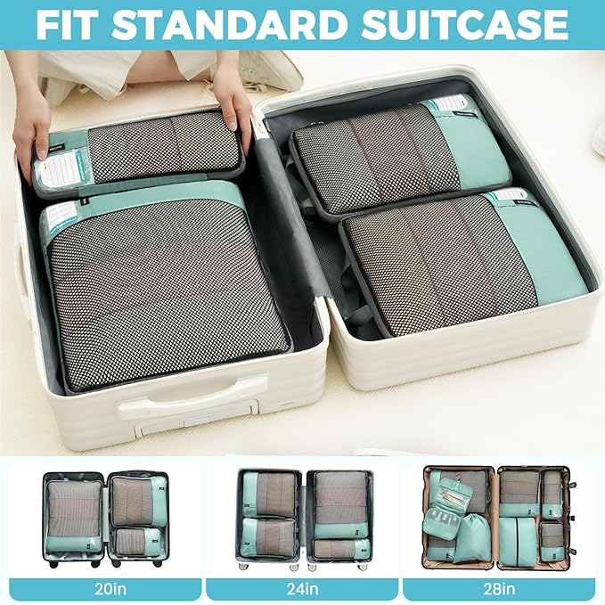BAGAIL 4 Set/6 Set/8 Set Compression Packing Cubes Travel Accessories - Image 7