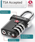 Fosmon TSA Accepted Luggage Locks, Open Alert Indicator 3 Digit Combination - Image 2