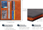 VISOUL Mens Leather Long Bi-fold Checkbook RFID Blocking Wallets, Breast Pocket - Image 3