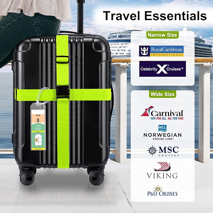 8 Pack Luggage Straps and Cruise Luggage Tags Set, Luggage Straps - Image 5