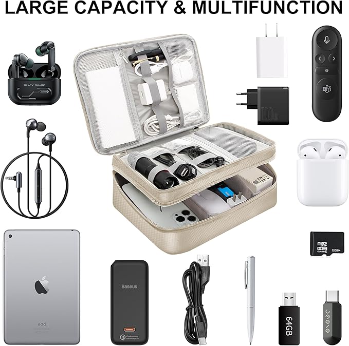 Electronic Organizer Travel Case, Travel Cord Organizer Case Portable - Image 6