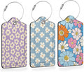 Retro Cream Daisies PU Leather Luggage Tags by Losthll