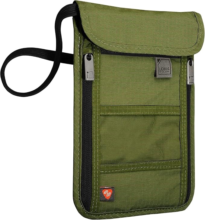 Lewis N. Clark Men's RFID Blocking Stash Wallet, Travel Neck Pouch Passport by LewisNClark