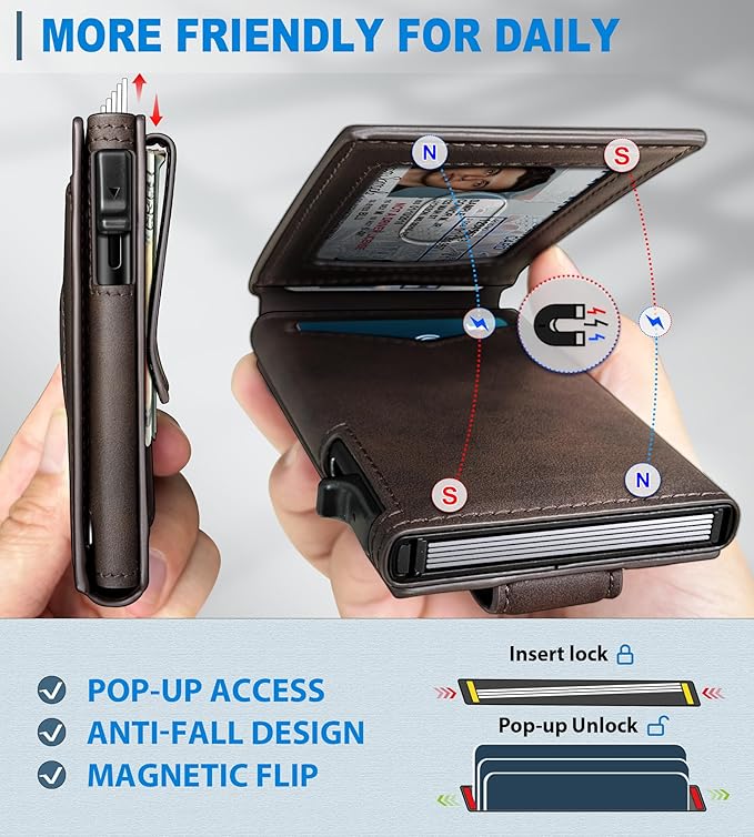 Airtag Wallet for Men, with Money Clip Gift Boxed, Slim Front Pocket Wallet - Image 3