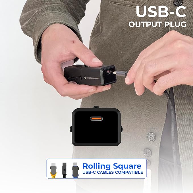 Rolling Square Portable Pocket Travel Adapter I Universal USB-C Charger - Image 6