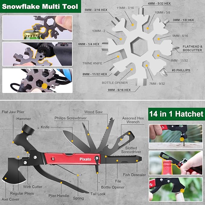 Gifts for Men Dad Fathers Day, 34 in 1 Survival Gear and Equipment, Emergency - Image 2