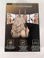 JUSRON 360 Viewing Angle Self Hair Cutting Mirror, Clear Anti-Fog HD Glass, USB Rechargeable, Easy to Use, Height Adjustable, Portable, Good Choice for Gifts