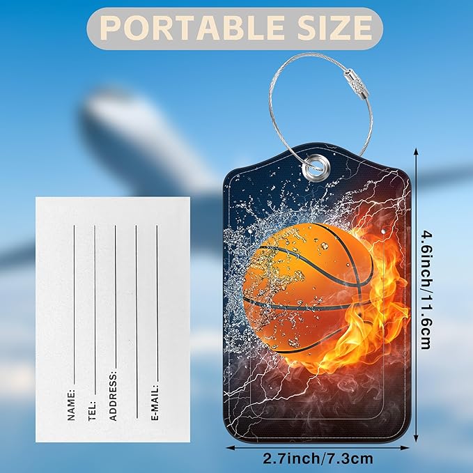 Basketball on Fire Set of 2 Luggage Tags - Image 2