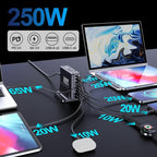Aftertop 250W USB C Charger, 8-Ports PD3.1 140W Fast Charging Station, Compact - Image 8