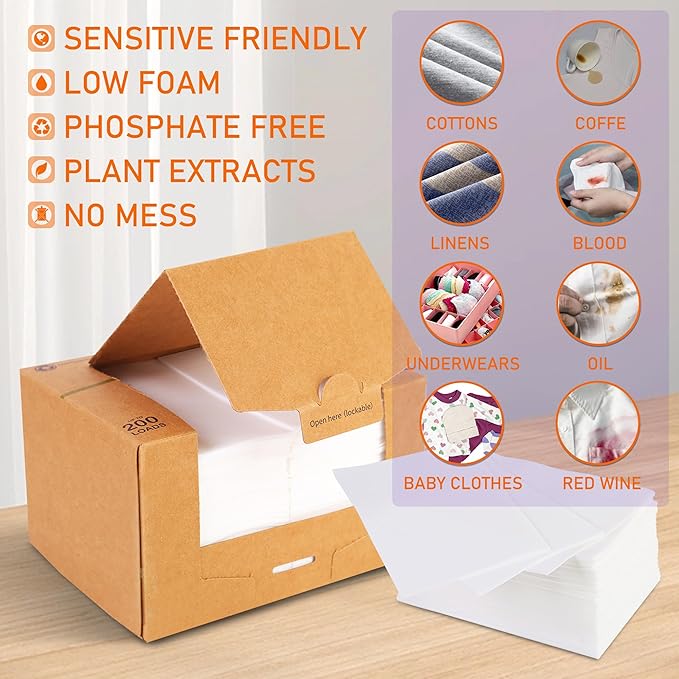 Freelivity Laundry Detergent Sheets, 300 Sheets Lemon Orange - Image 2