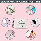 Funny Make Up Bag For Woman, Cosmetic Bag With Hand Strap - Cool Aunties Club - Lined Toiletry Bag, Classic Sporty Pouch, Preppy Organizer With Zipper, Women Essentials & Accessories - B12