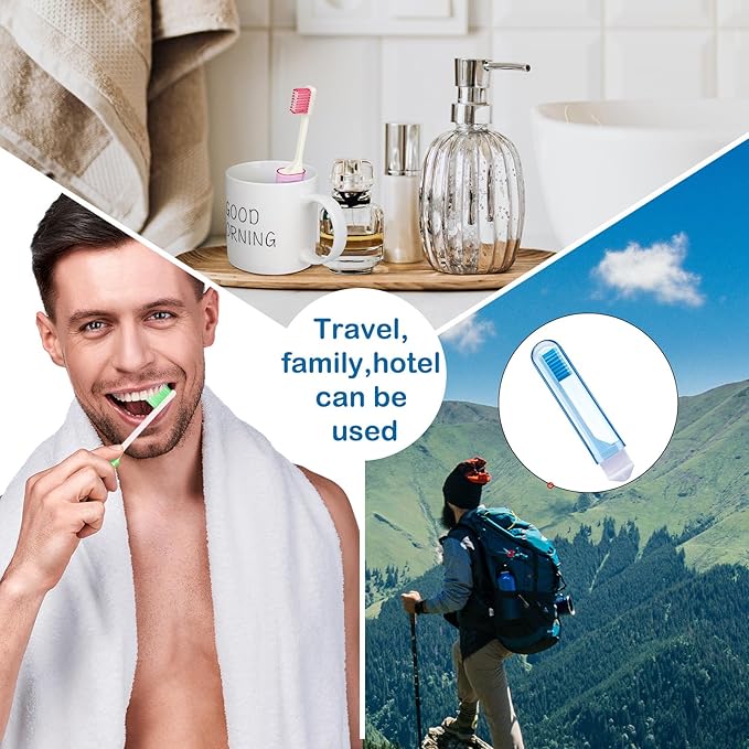 Patelai 4 Pcs Travel Toothbrush Set, Soft Bristle Mini Foldable Tooth Brush - Image 6