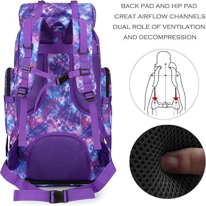 Hiking Backpack for Men 70L/100L Camping Backpack Military Rucksack Molle 3 - Image 5
