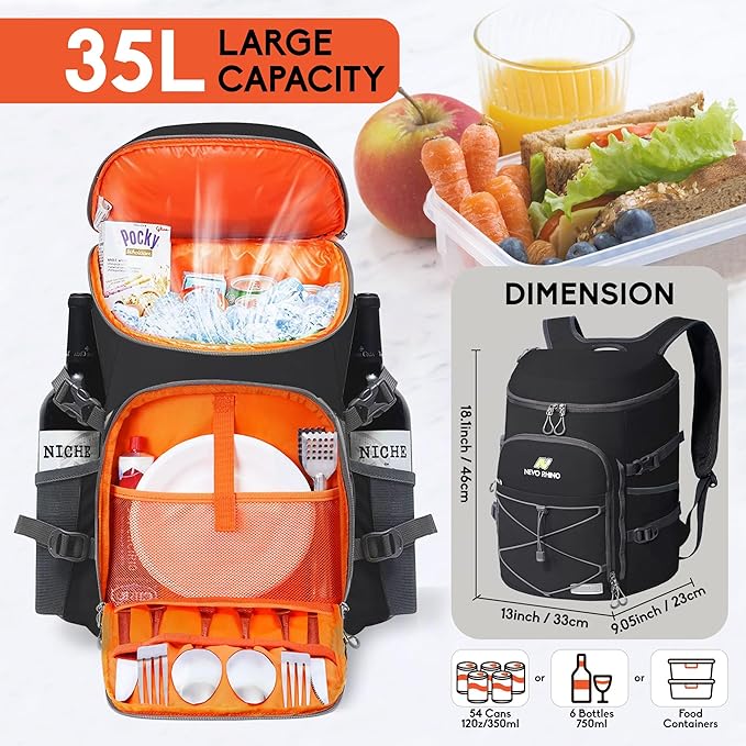 N NEVO RHINO Backpack Coolers Insulated Leak Proof 36/54 Cans, Portable - Image 4
